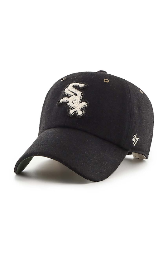 Шерстяная кепка 47 brand MLB Chicago White Sox шерсть чёрный B.PNTCU06WIS.BK