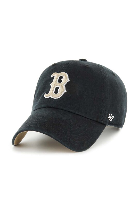 47 brand czapka z daszkiem bawełniana MLB Boston Red Sox aplikacja czarny BCWS.DBLUN02GWS.BK04