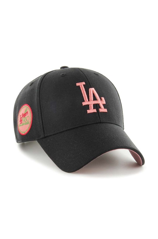 Akcesoria 47 brand czapka z daszkiem z domieszką wełny MLB Los Angeles Dodgers BAS.SUMVP912WBP.BKB80 czarny