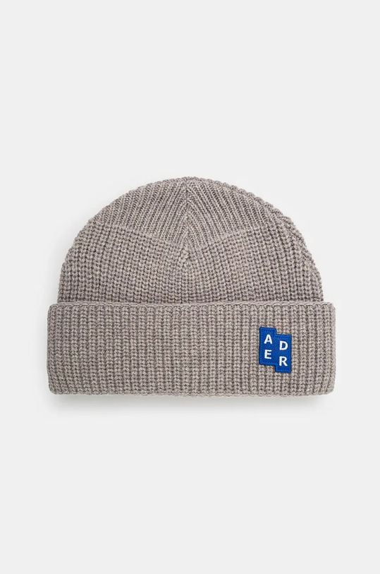 Vlněná čepice Ader Error nášivka šedá BMSGFYHW0501GR