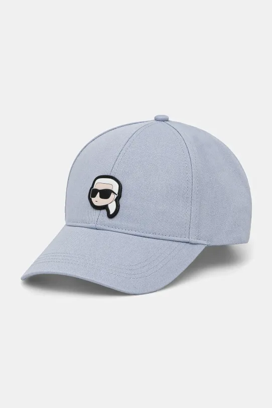 Karl Lagerfeld czapka z daszkiem bawełniana aplikacja niebieski A2W33059