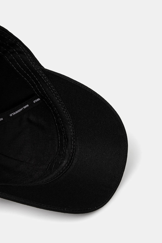 Βαμβακερό καπέλο του μπέιζμπολ Karl Lagerfeld μαύρο A2W33061
