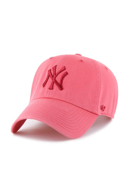 Βαμβακερό καπέλο του μπέιζμπολ 47 brand MLB New York Yankees βαμβάκι ροζ B.RGW17GWS.Z0
