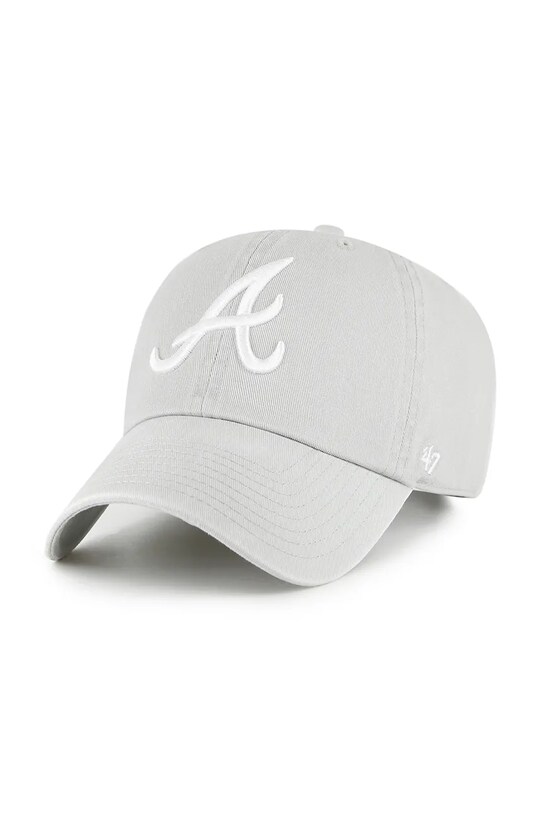 47 brand șapcă de baseball din bumbac MLB Atlanta Braves bumbac gri B.RGW01GWS.GYD