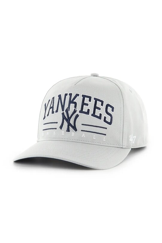 47 brand czapka z daszkiem bawełniana MLB New York Yankees aplikacja szary B.RSCOE17GWP.GY