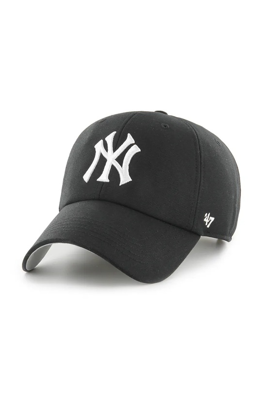 47 brand czapka z daszkiem bawełniana MLB New York Yankees aplikacja czarny B.PFZCU17CNS.BK