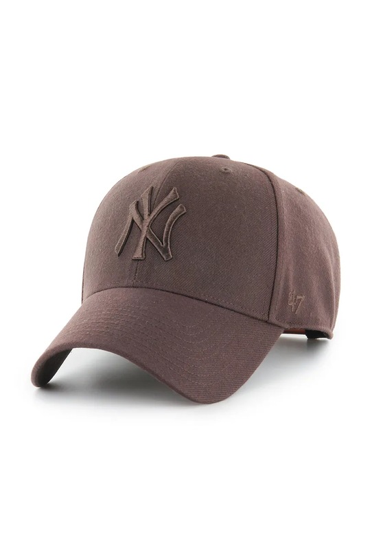 Шапка с козирка с вълна 47 brand MLB New York Yankees с вълна кафяв B.MVPSP17WBP.BWE