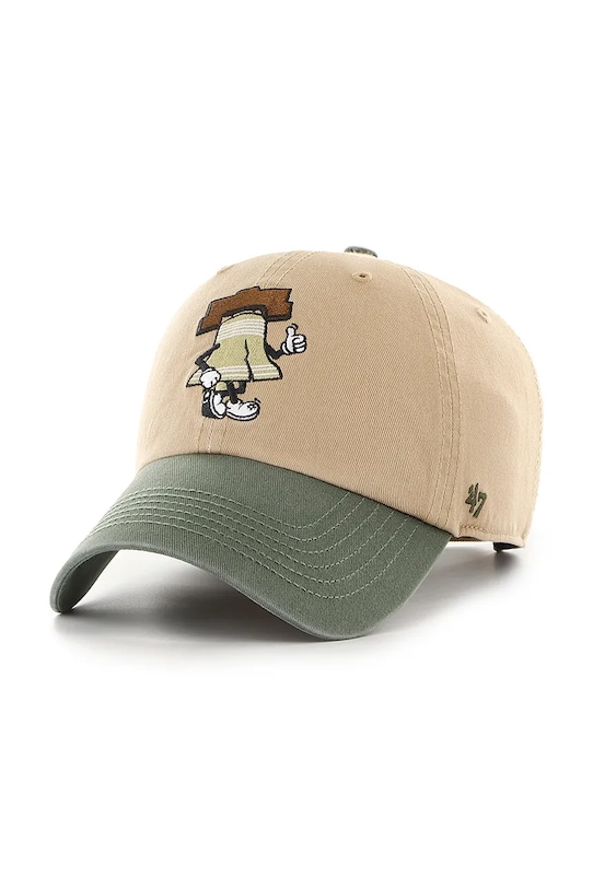 47 brand czapka z daszkiem bawełniana MLB Philadelphia Phillies aplikacja zielony B.CARCU19GWS.KH