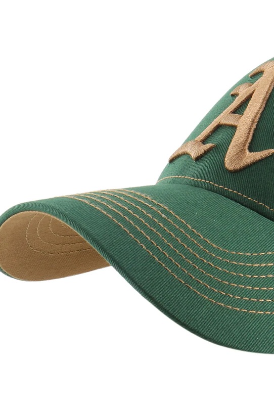 Akcesoria 47 brand czapka z daszkiem bawełniana MLB Athletics Contrast Stitch B.CONDT18GWS.DG zielony
