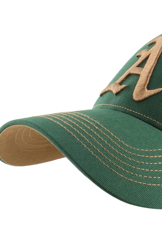 Akcesoria 47 brand czapka z daszkiem bawełniana MLB Athletics Contrast Stitch B.CONDT18GWS.DG zielony