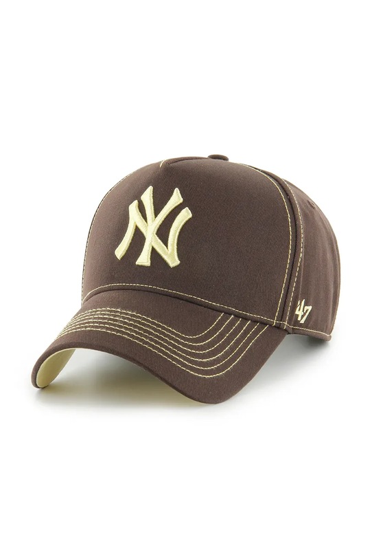 47 brand czapka z daszkiem bawełniana MLB New York Yankees aplikacja brązowy B.CONDT17GWS.BW