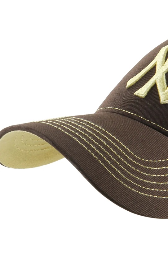 Akcesoria 47 brand czapka z daszkiem bawełniana MLB New York Yankees B.CONDT17GWS.BW brązowy
