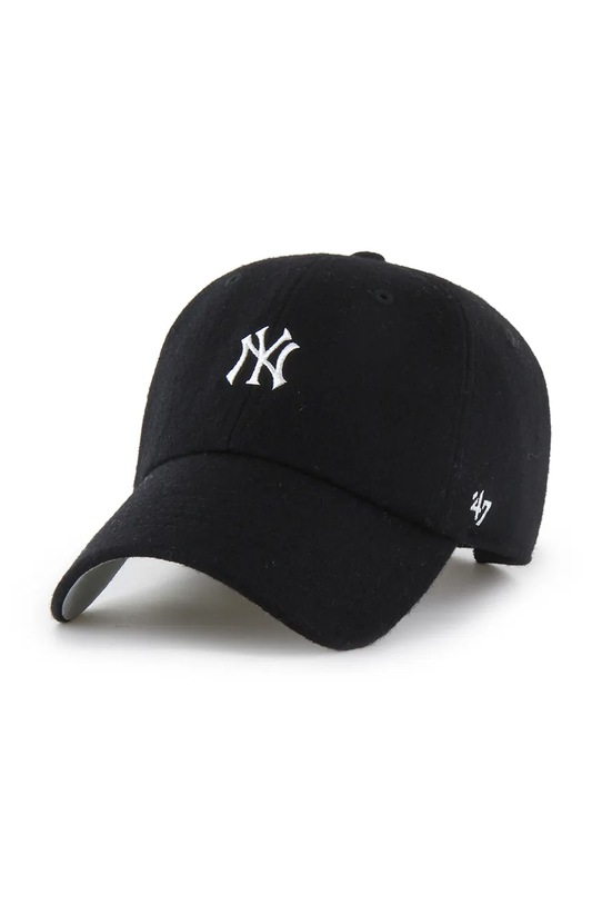 47 brand czapka z daszkiem z dodatkiem wełny MLB New York Yankees z dodatkiem wełny czarny B.PBRCU17WIS.BK