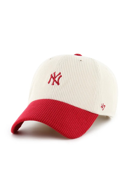 47 brand czapka z daszkiem bawełniana MLB New York Yankees aplikacja beżowy B.TCBRT17EWS.NTB