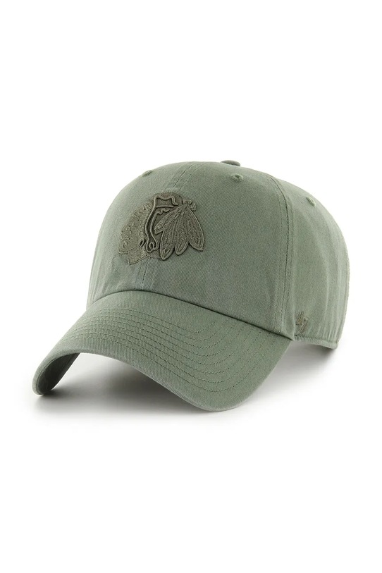 47 brand czapka z daszkiem bawełniana NHL Chicago Blackhawks aplikacja zielony H.NLRGW04GWS.MS
