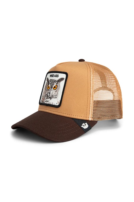 Goorin Bros czapka z daszkiem z dodatkiem bawełny Wise Ass Trucker aplikacja brązowy 101.2540