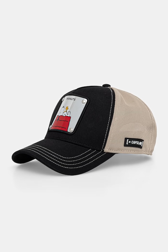 Шапка с козирка Capslab x Peanuts други черен CL.PEA6.1.PCTNAW6B