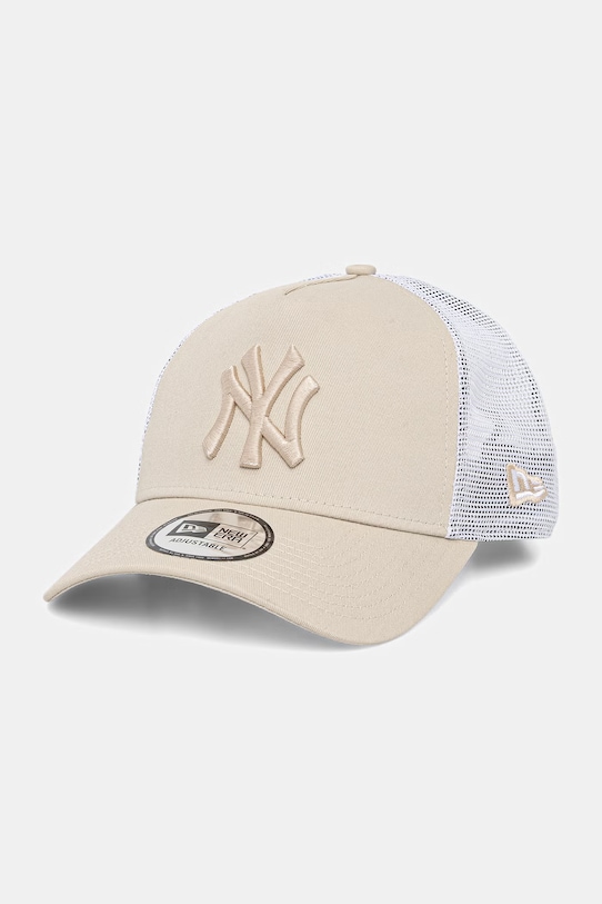 New Era czapka z daszkiem bawełniana LEAGUE ESSENTIAL 9FORTY® EF TRUCKER beżowy 60675518