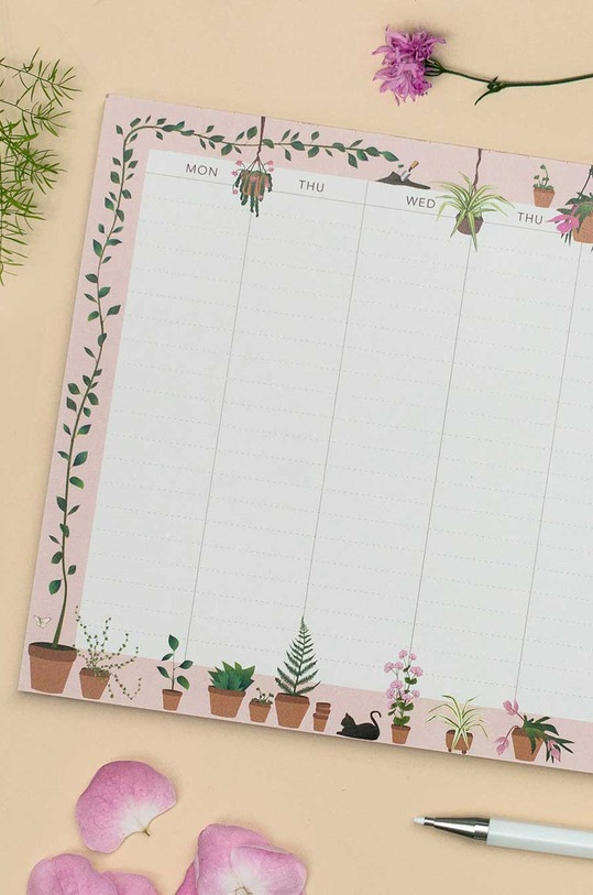 Vissevasse Týždenný plánovač Plants Blossom Weekly 18x26 cm F.2021.043.NW viacfarebná AA00