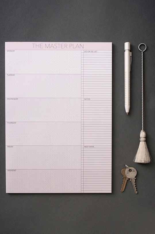 Vissevasse Týždenný plánovač The Masterplan 21x30 cm viacfarebná F.2016.022.A4