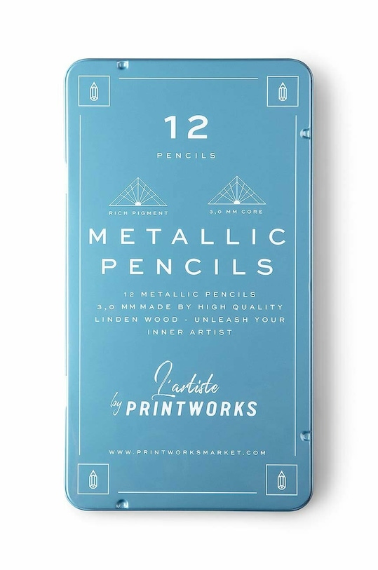 Комплект моливи в калъф Printworks Metallic 12 броя многоцветен PW00357