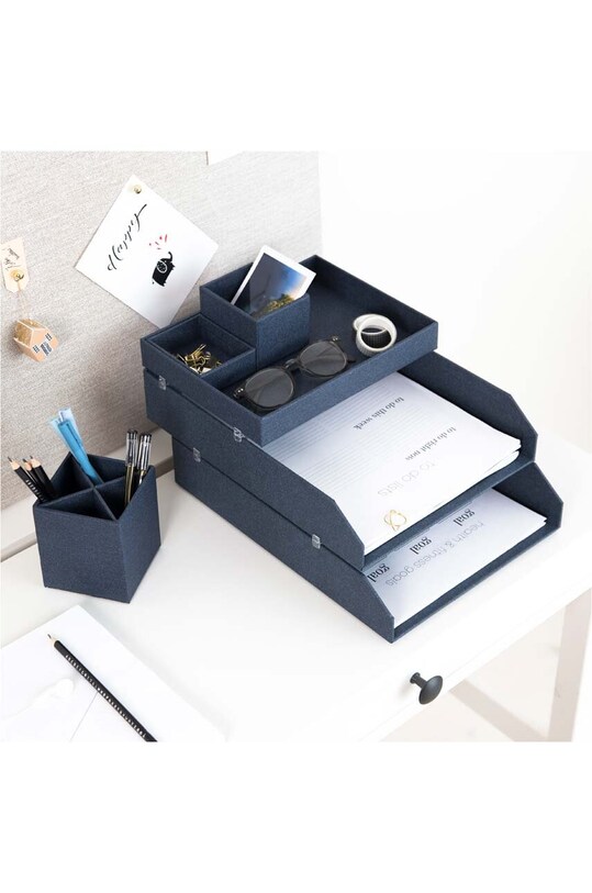Bigso Box of Sweden organizer na dokumenty 3-pack 7892C3801N granatowy