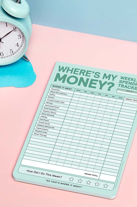 tygodniowy planer budżetu Where's My Money Weekly Budget Tracker Pad KK103 multicolor AA00
