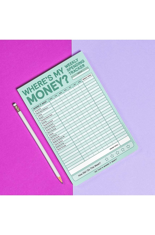 Týdenní plánovač rozpočtu Where's My Money Weekly Budget Tracker Pad vícebarevná KK103