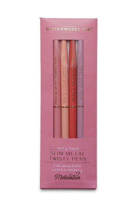 Комплект химикалки Designworks Ink Twisty Slim Metal Pen Set (4 броя) многоцветен DPSM.2026EU