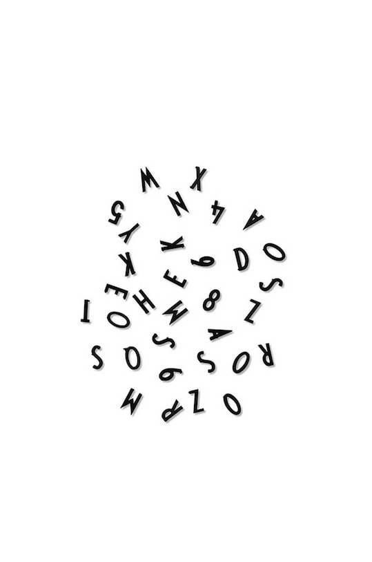 Písmena a číslice na tabule Design Letters černá 20203101BLACK