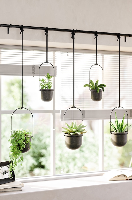 Umbra Комплект стенни саксии (5 броя) черен 1018086.040