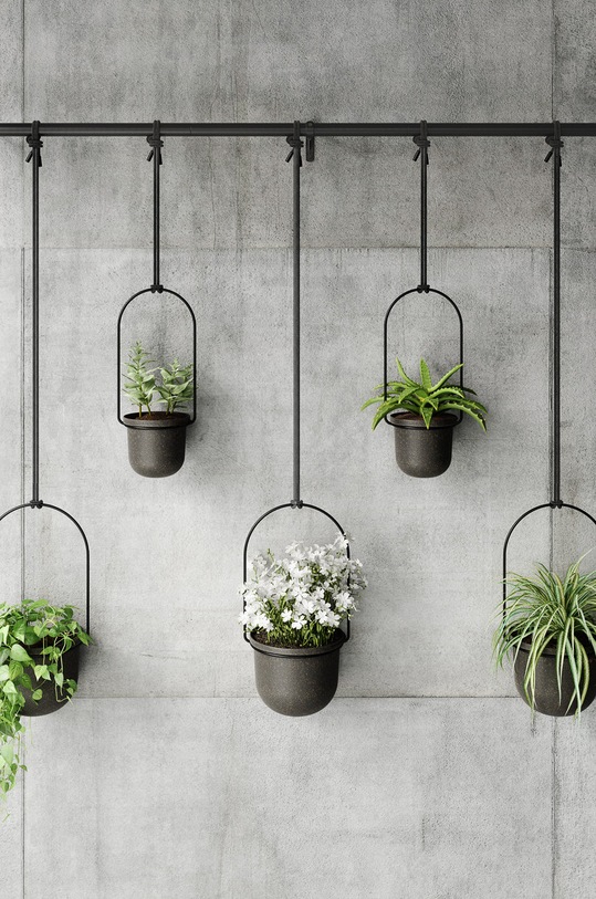 Umbra Комплект стенни саксии (5 броя) 1018086.040 черен