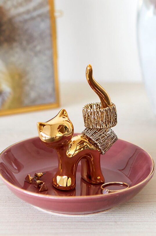 Salon i sypialnia Balvi stojak na pierścionki 27305 żółty