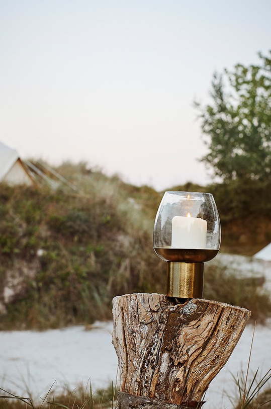 Madam Stoltz Декоративний свічник IM.1609.L бежевий AA00