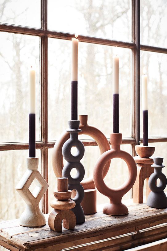 Madam Stoltz Декоративный подсвечник оранжевый HY19308.28.B