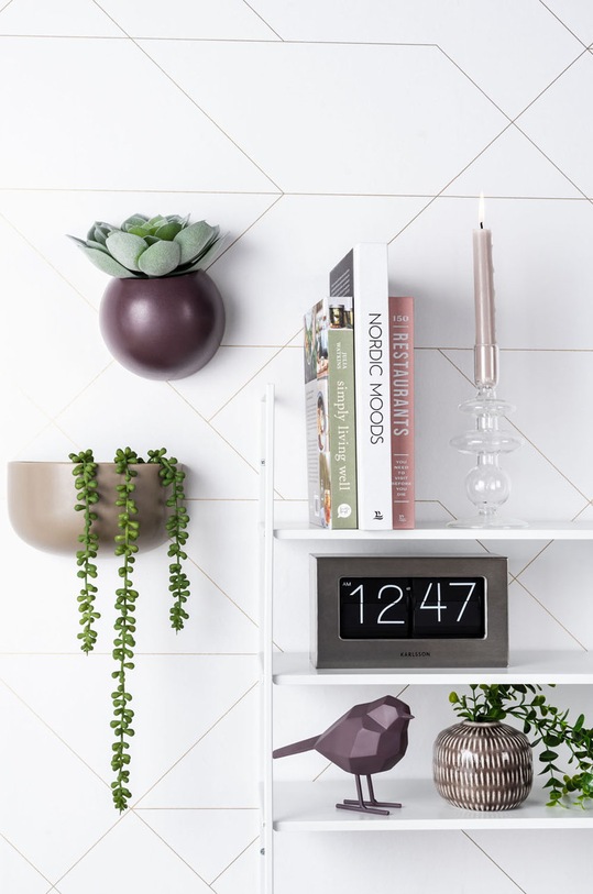 Present Time Nástenný kvetináč fialová PT3382PU