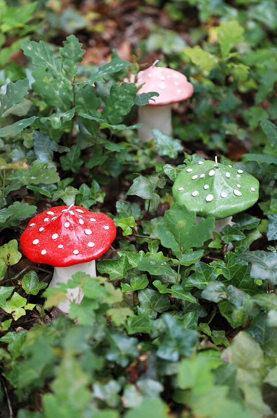 Домашнее SPA &k amsterdam неароматизированная свеча Mushroom Dots 1093.01 розовый