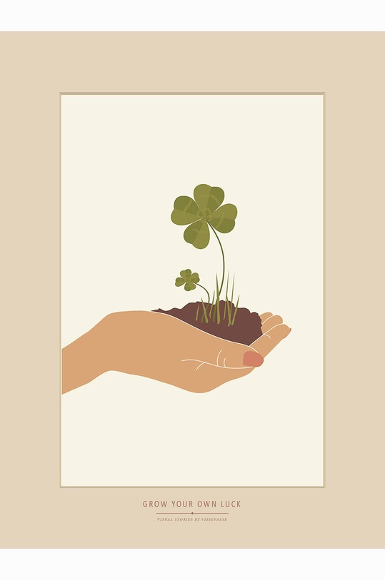 Vissevasse Plakat Grow Your Own Luck 30x40 cm šarena F.2019.058.M