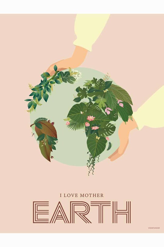 Vissevasse Poster I Love Mother Earth 50x70 cm multicolor F.2019.033.L