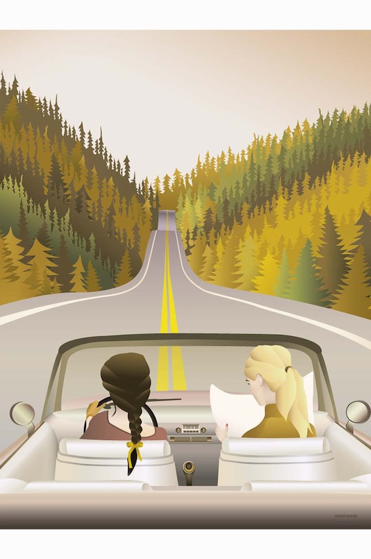 Vissevasse Poster Road Trip 50x70 cm multicolor F.2018.025.L
