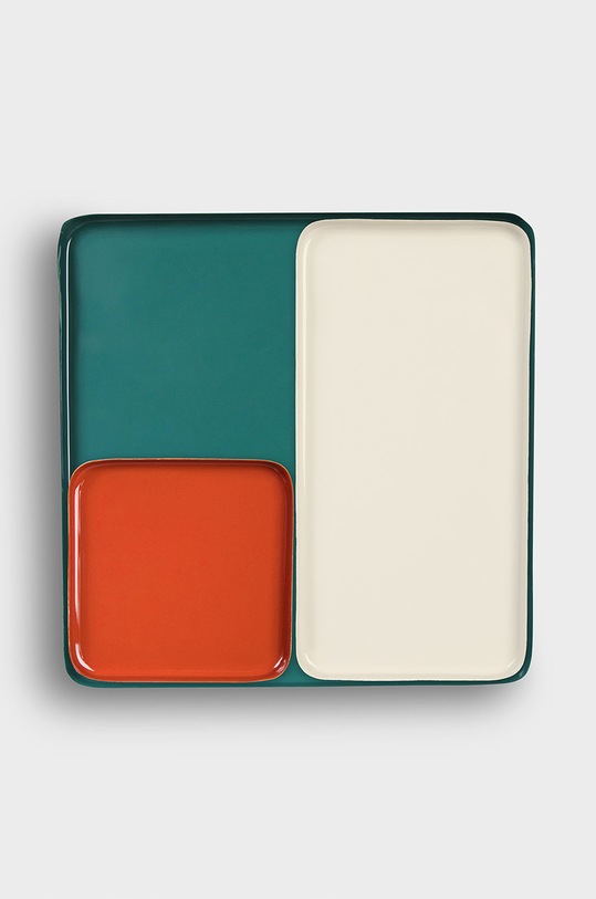 &k amsterdam talerz dekoracyjny Square Green 2163.09 zielony AA00