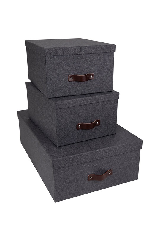 Bigso Box of Sweden set de cutii de depozitare Inge (3-pack) 8113C6849LEA648 negru AA00