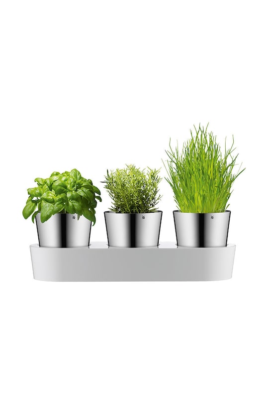 WMF sada květináčů na bylinky s podšálkem Gourmet (3-pack) 641306040 šedá AA00