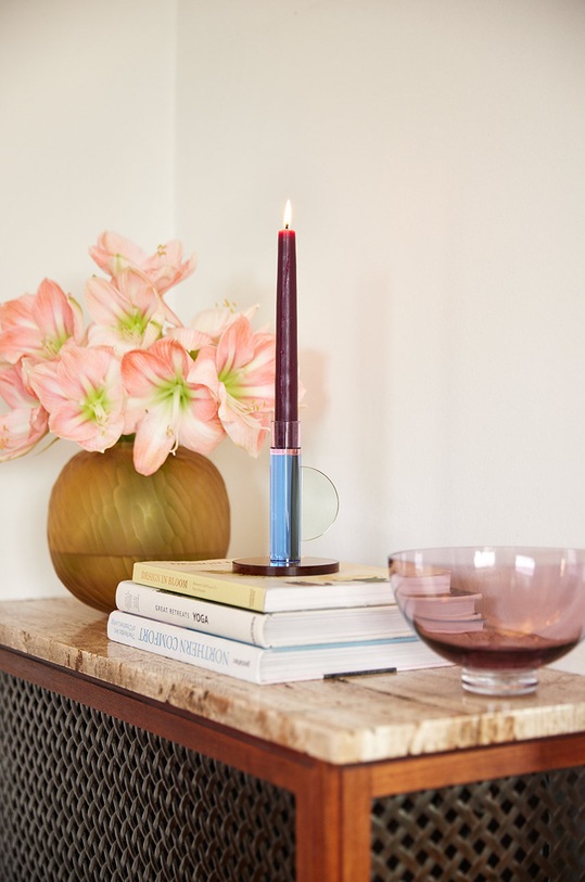 Hübsch świecznik dekoracyjny 991417 niebieski AA00