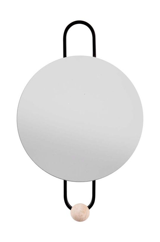 Present Time lustro ścienne z wieszakiem czarny PT3612BK