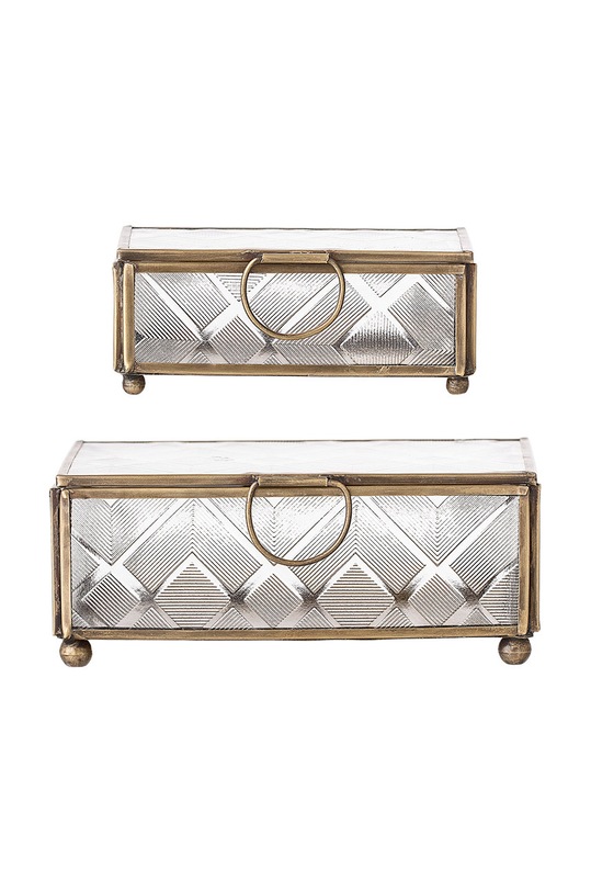 Bloomingville zestaw szkatułek (2-pack) żółty 48807716