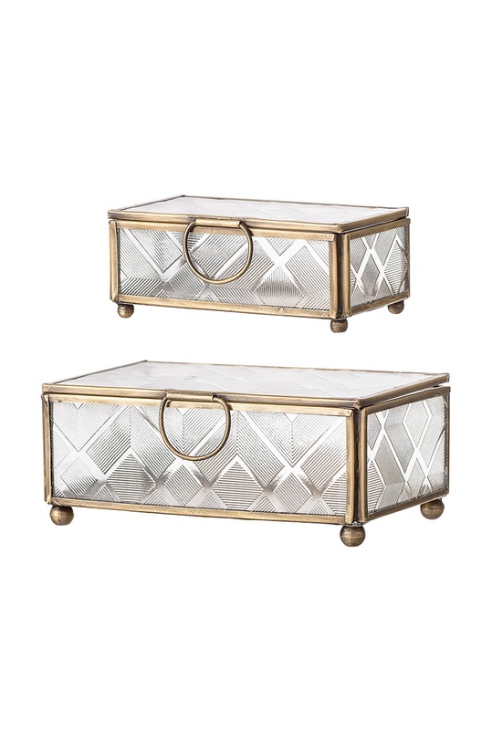 Bloomingville zestaw szkatułek (2-pack) 48807716 żółty AA00