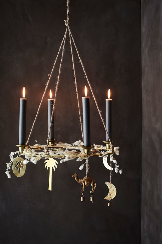 Madam Stoltz Декоративный подсвечник коричневый 24472AB