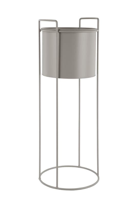 Dnevna soba in spalnica Komplet cvetličnih lončkov s stojalom Present Time 3-pack PT3698GY siva