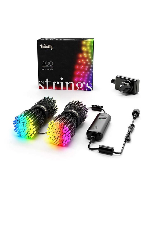 Twinkly inteligentné osvetlenie vianočného stromčeka Strings 400 LED RGB 32mb čierna TWS400STP.BEU